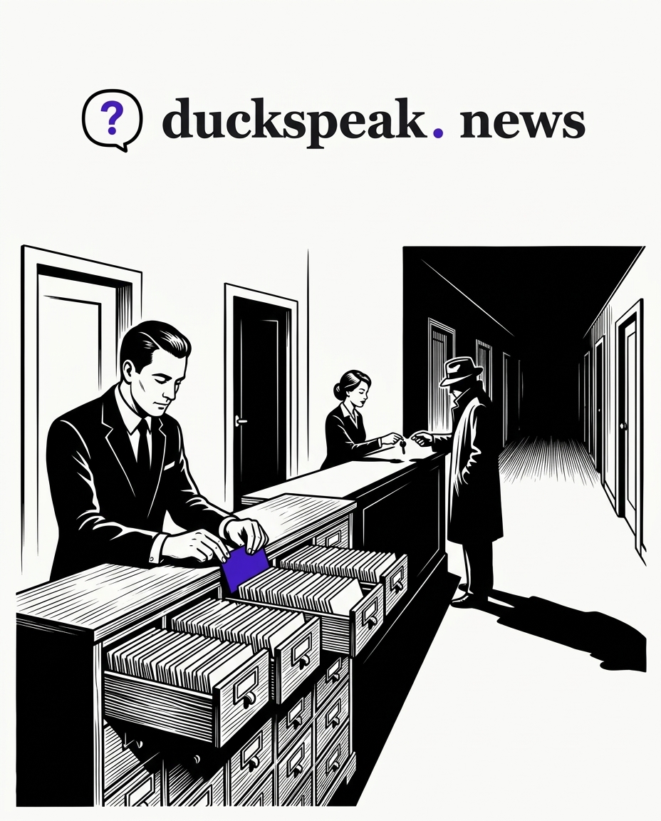One more card slides into the drawer with the hundreds just like it. At the far end of the counter, a key changes hands, and a long shadow heads down the corridor.