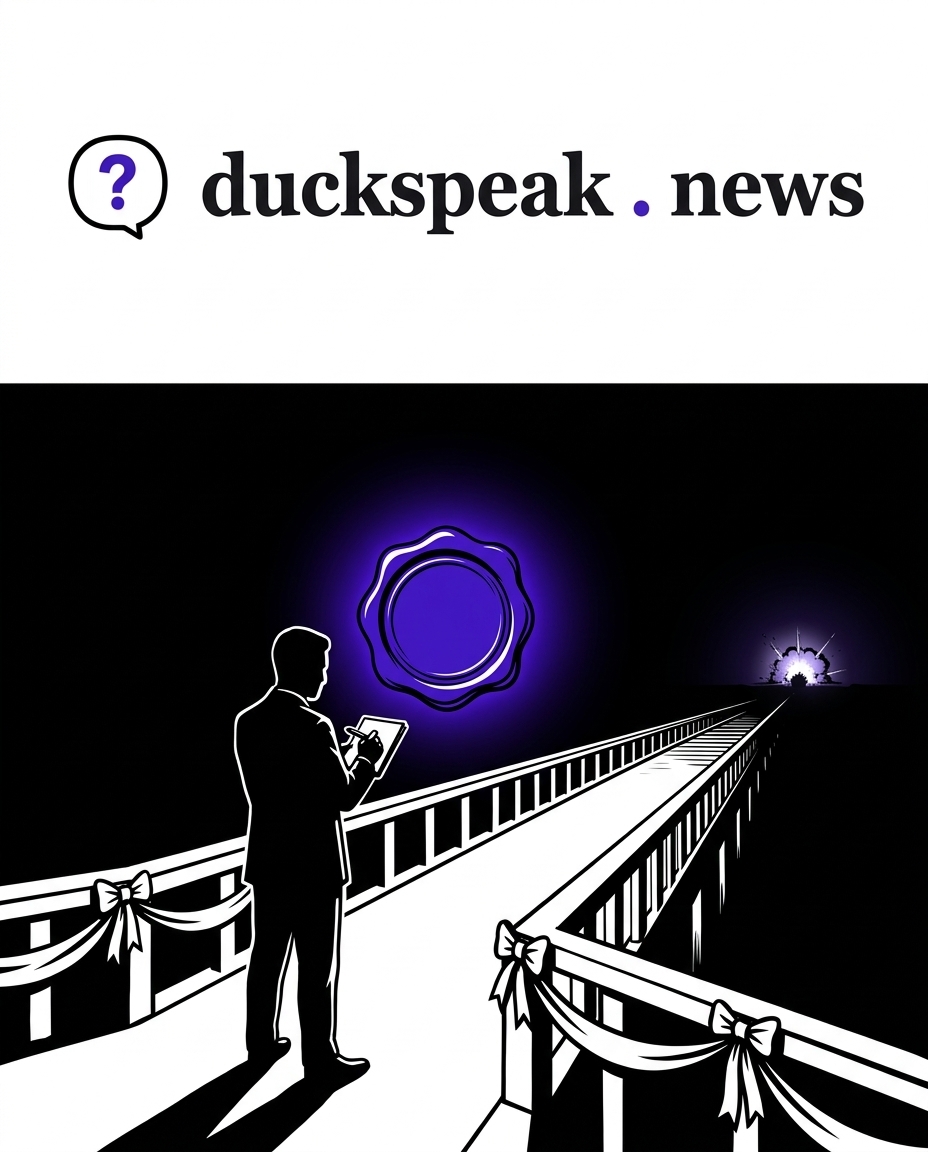 Il recopie le sceau sans lever les yeux. Le pont est en fête à ce bout-ci ; à l'autre, dans le noir, quelque chose brûle, à peine visible.